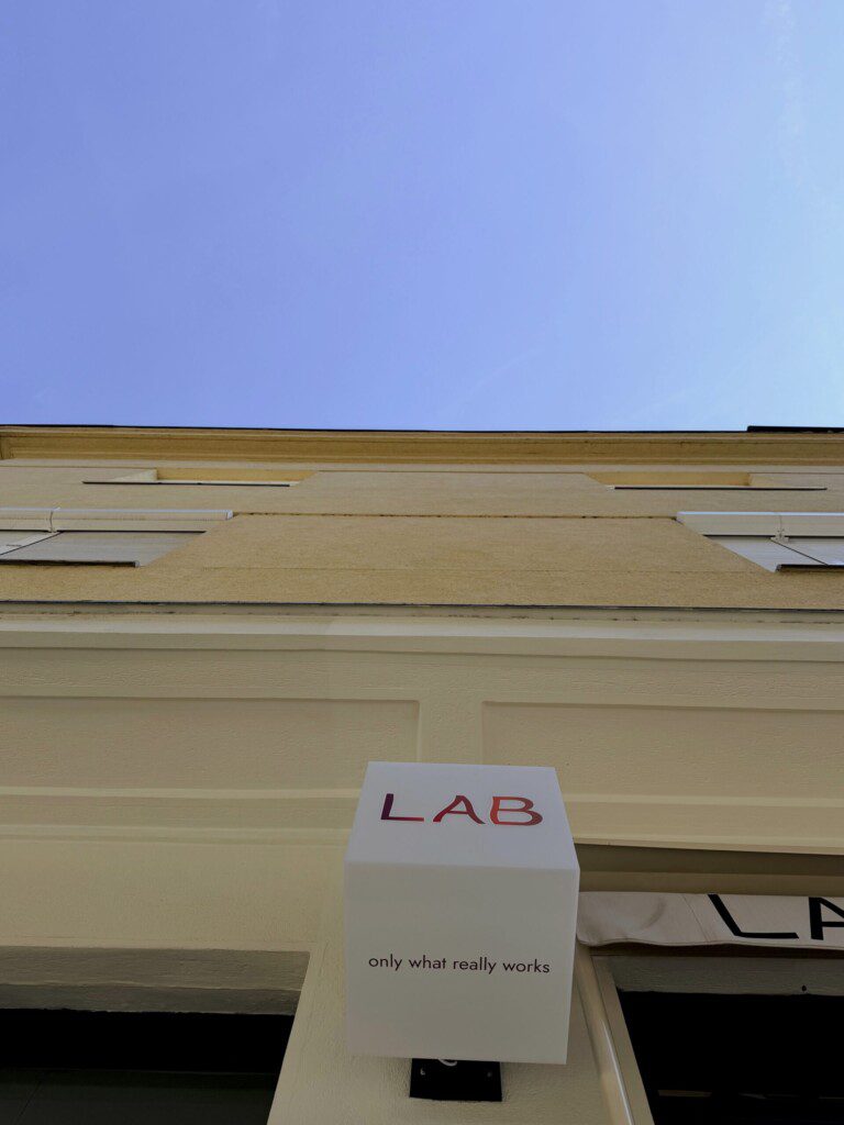 LAB – sign on the façade